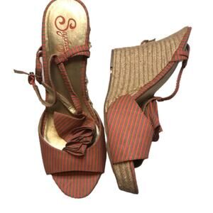 Seychelles Womens Striped Wedge Espadrilles, braided jute, Size 10